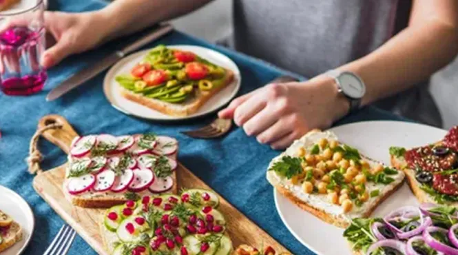 veggies and bread